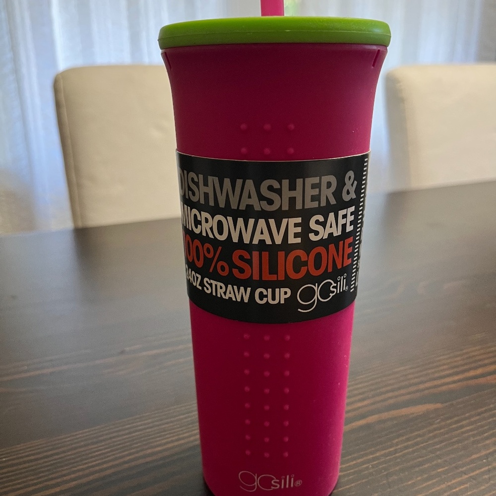 New GoSili Silicone Straw and Lid Cup 24oz